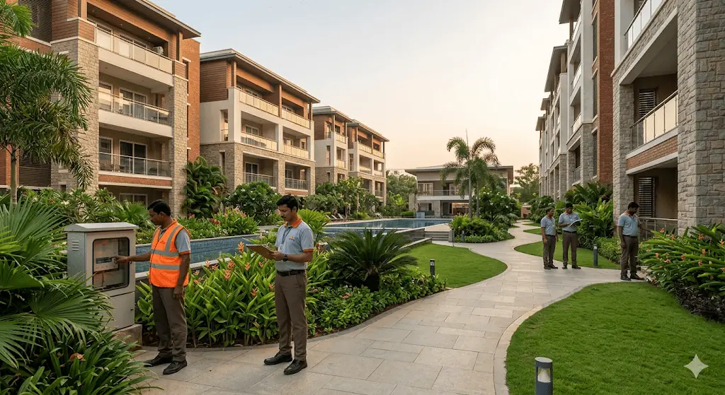 Professionally managed apartment complex in Bangalore designed for easy long-distance NRI property ownership