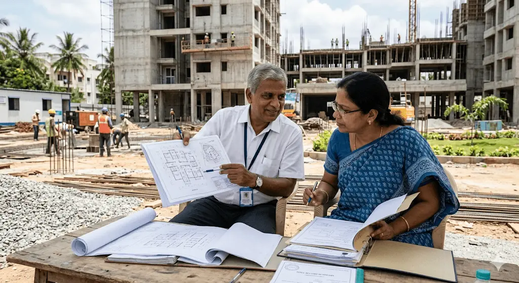 Property due diligence process for NRI buyers including title verification, RERA checks, and apartment project review in Bangalore