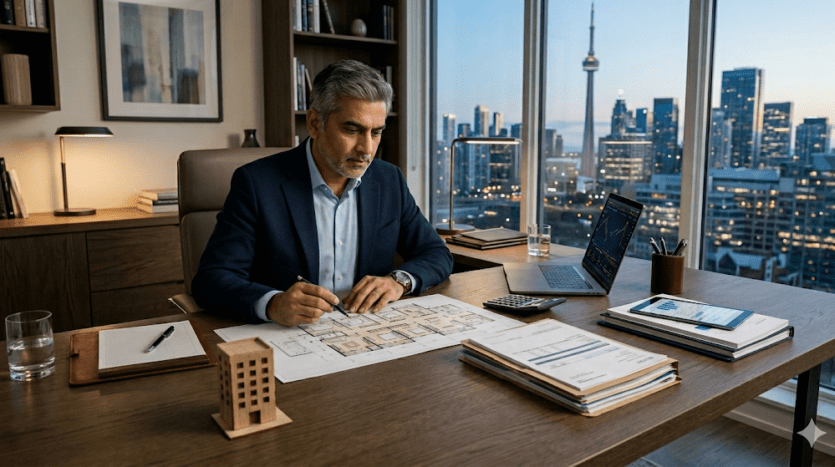 NRI investor comparing Indian real estate, NRE fixed deposits, and Indian equity investment options in 2026