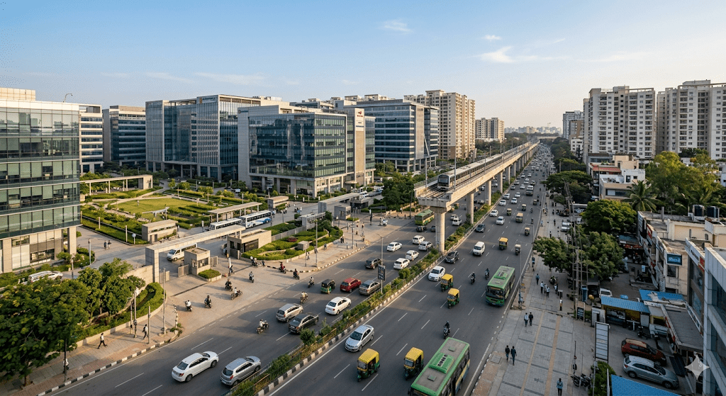 Bangalore technology corridor with office campuses and residential demand supporting property appreciation in 2026